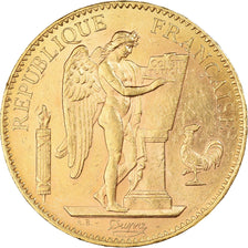 Moneta, Francja, Génie, 100 Francs, 1909, Paris, AU(55-58), Złoto, KM:858