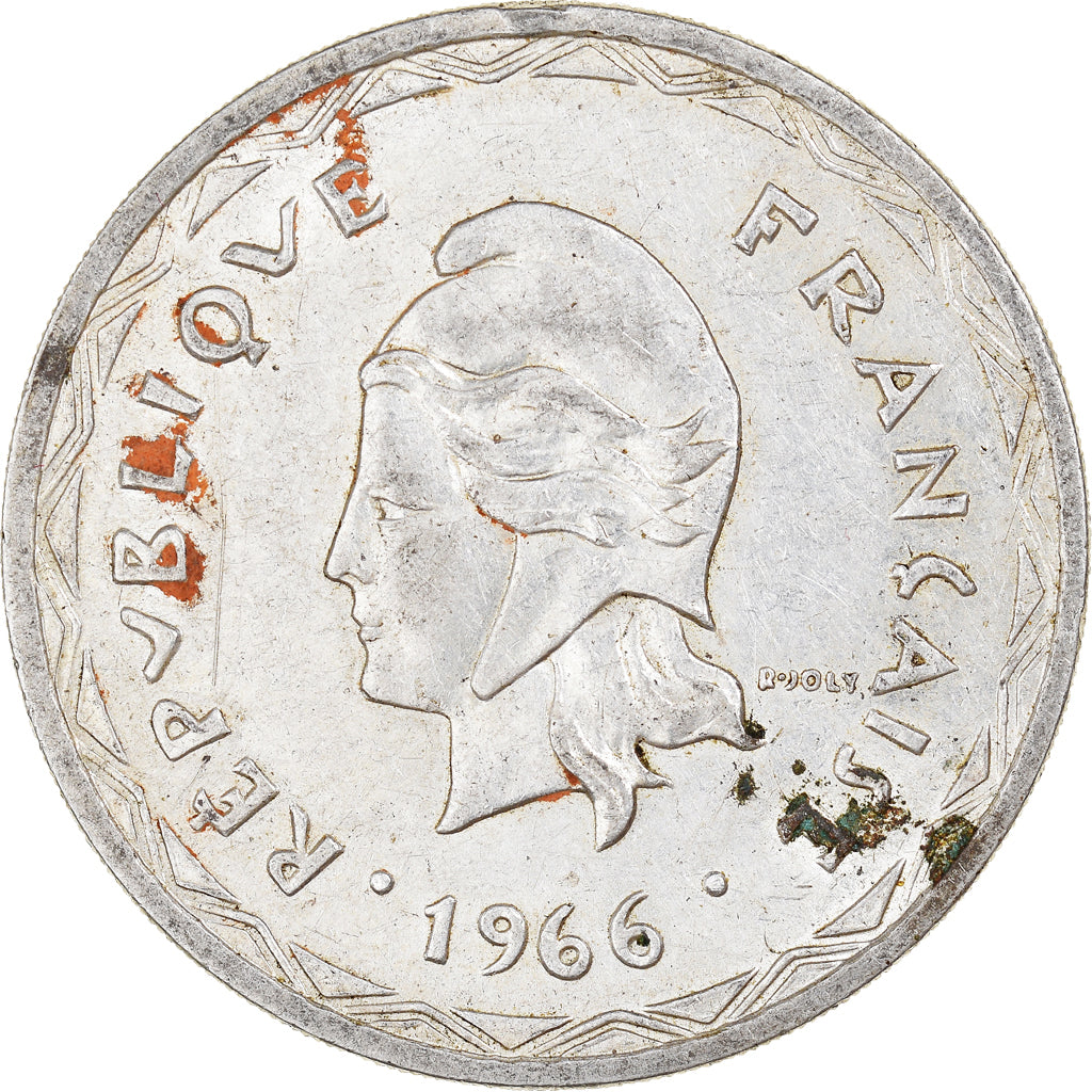 Moeda, Novas Hébridas, 100 Francs, 1966, Paris, EF(40-45), Prata, KM:1
