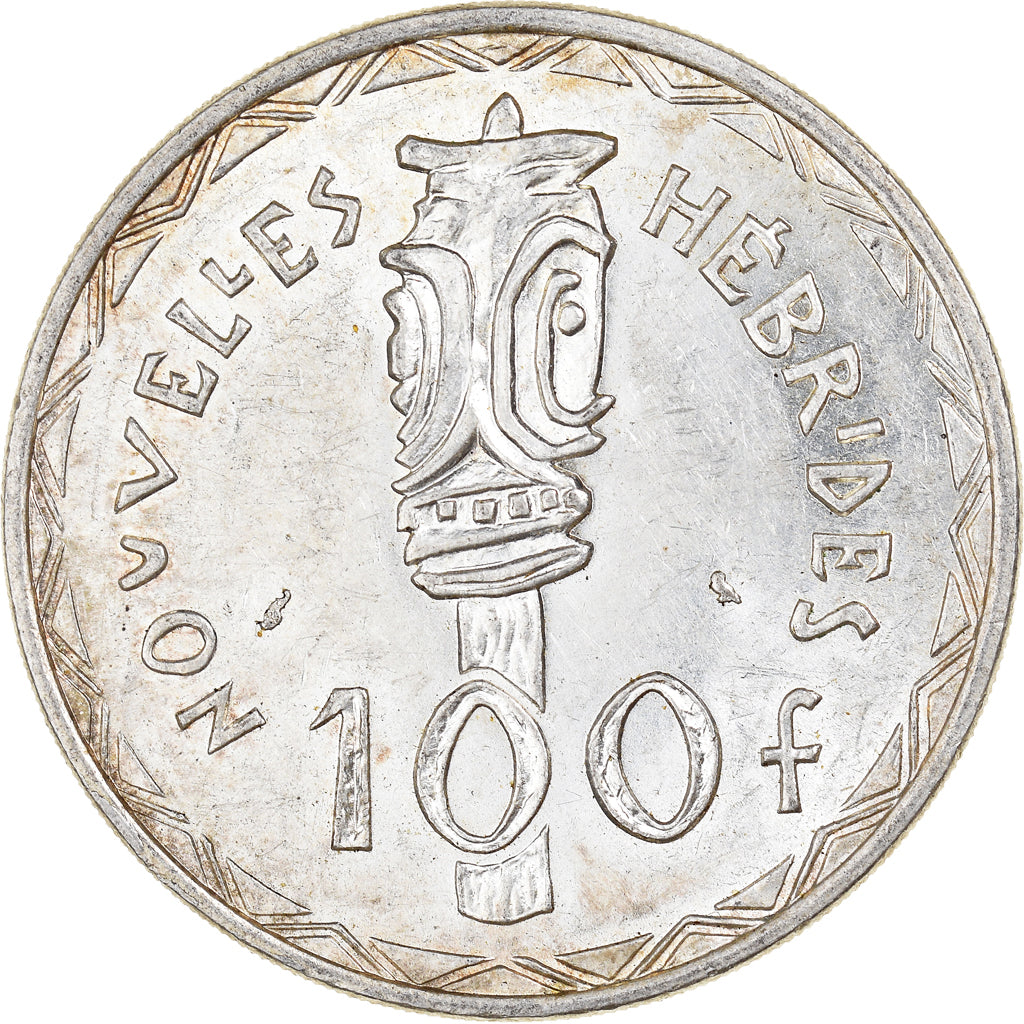 Coin, New Hebrides, 100 Francs, 1966, Paris, AU(50-53), Silver, KM:1