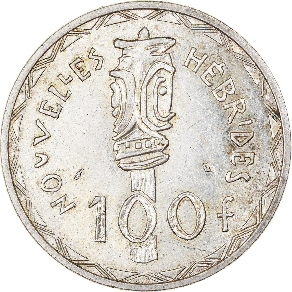 Coin, New Hebrides, 100 Francs, 1966, Paris, AU(50-53), Silver, KM:1