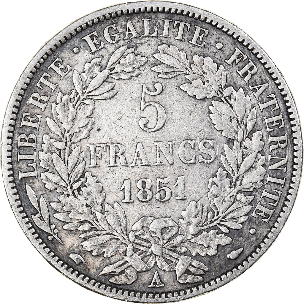 Coin, France, Cérès, 5 Francs, 1851, Paris, VF(30-35), Silver, KM:761.1