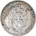 Moeda, França, Louis-Philippe, 5 Francs, 1832, Lyon, VF(20-25), Prata