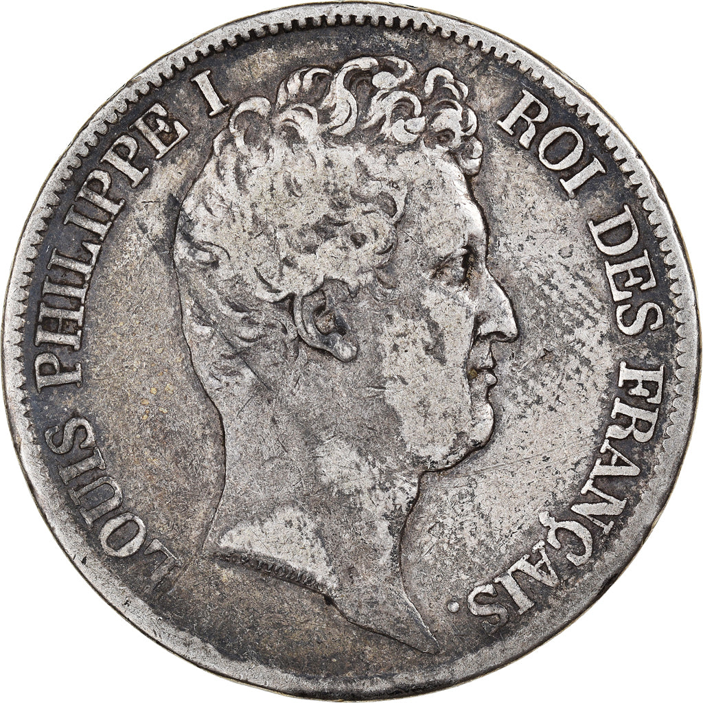 Moneta, Francia, Louis-Philippe, 5 Francs, 1831, Bordeaux, MB+, Argento
