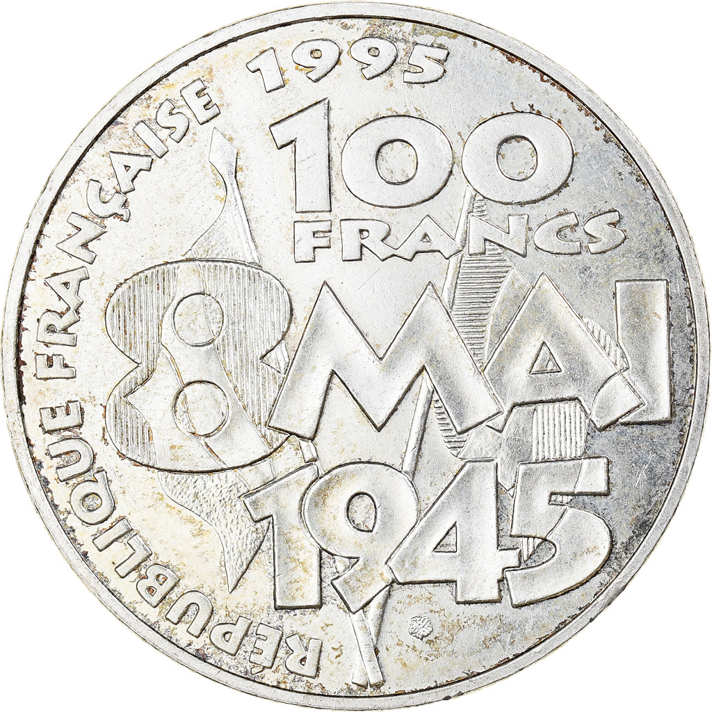 Coin, France, 8 mai 1945, 100 Francs, 1995, MS(60-62), Silver, KM:1116.1