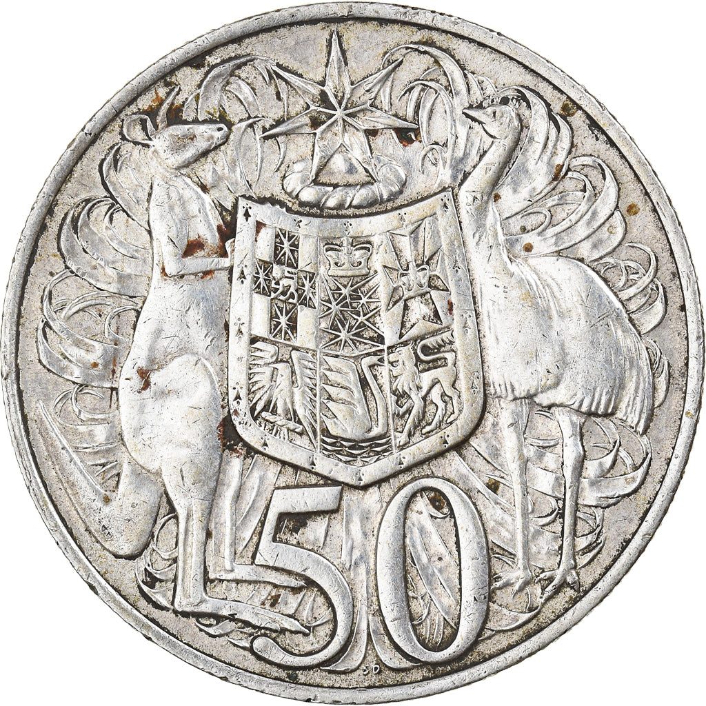 Coin, Australia, Elizabeth II, 50 Cents, 1966, AU(50-53), Silver, KM:67