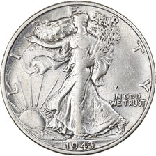 Coin, United States, Walking Liberty Half Dollar, Half Dollar, 1943, U.S. Mint