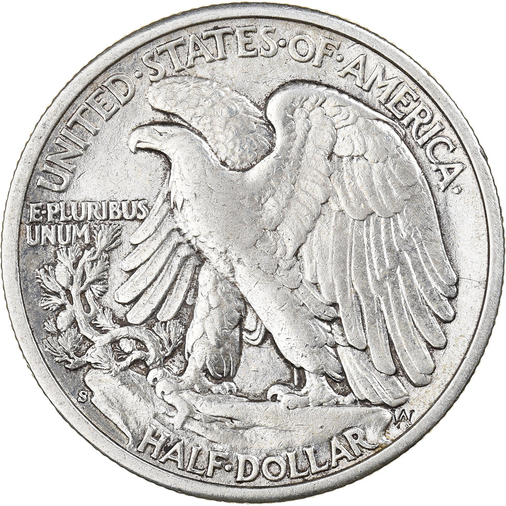 Coin, United States, Walking Liberty Half Dollar, Half Dollar, 1943, U.S. Mint