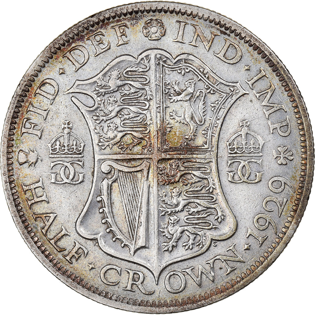 Coin, Great Britain, George V, 1/2 Crown, 1929, EF(40-45), Silver, KM:835