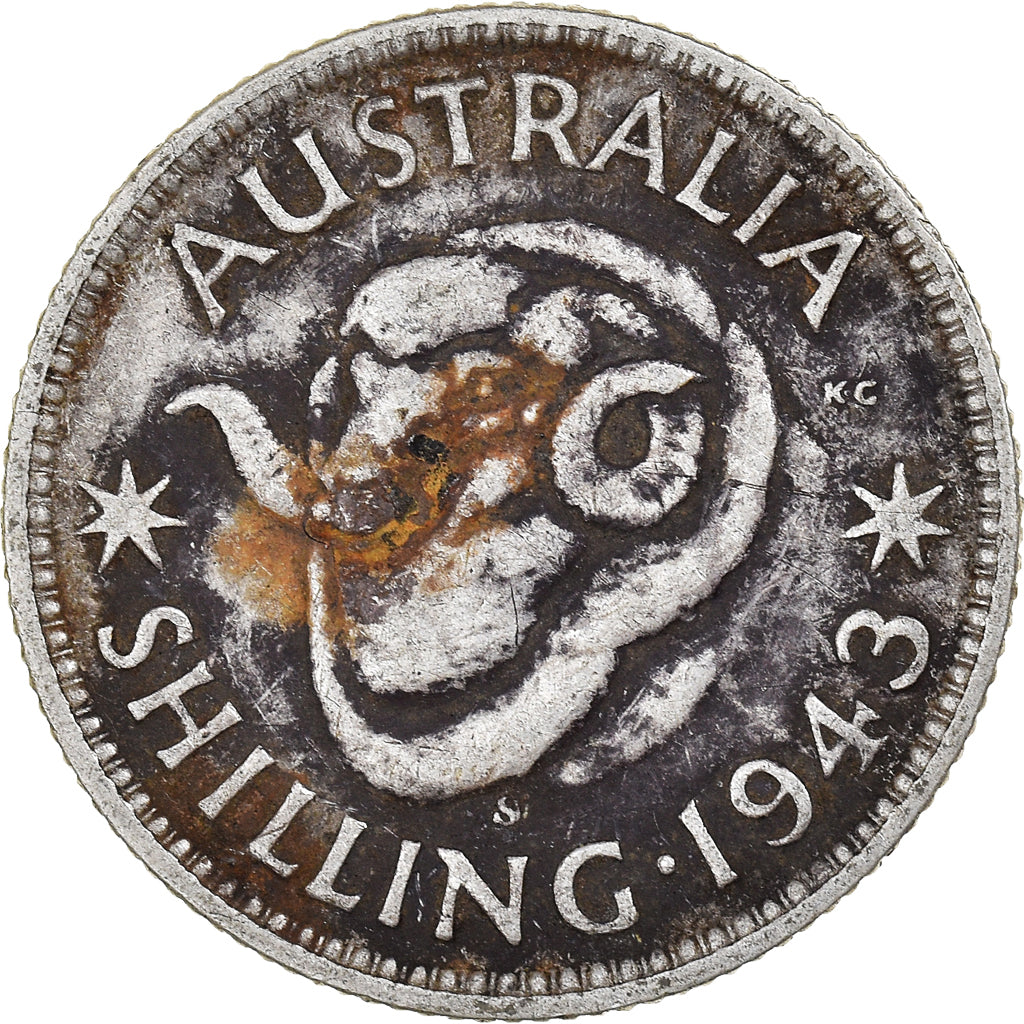 Coin, Australia, George VI, Shilling, 1943, San Francisco, VF(30-35), Silver