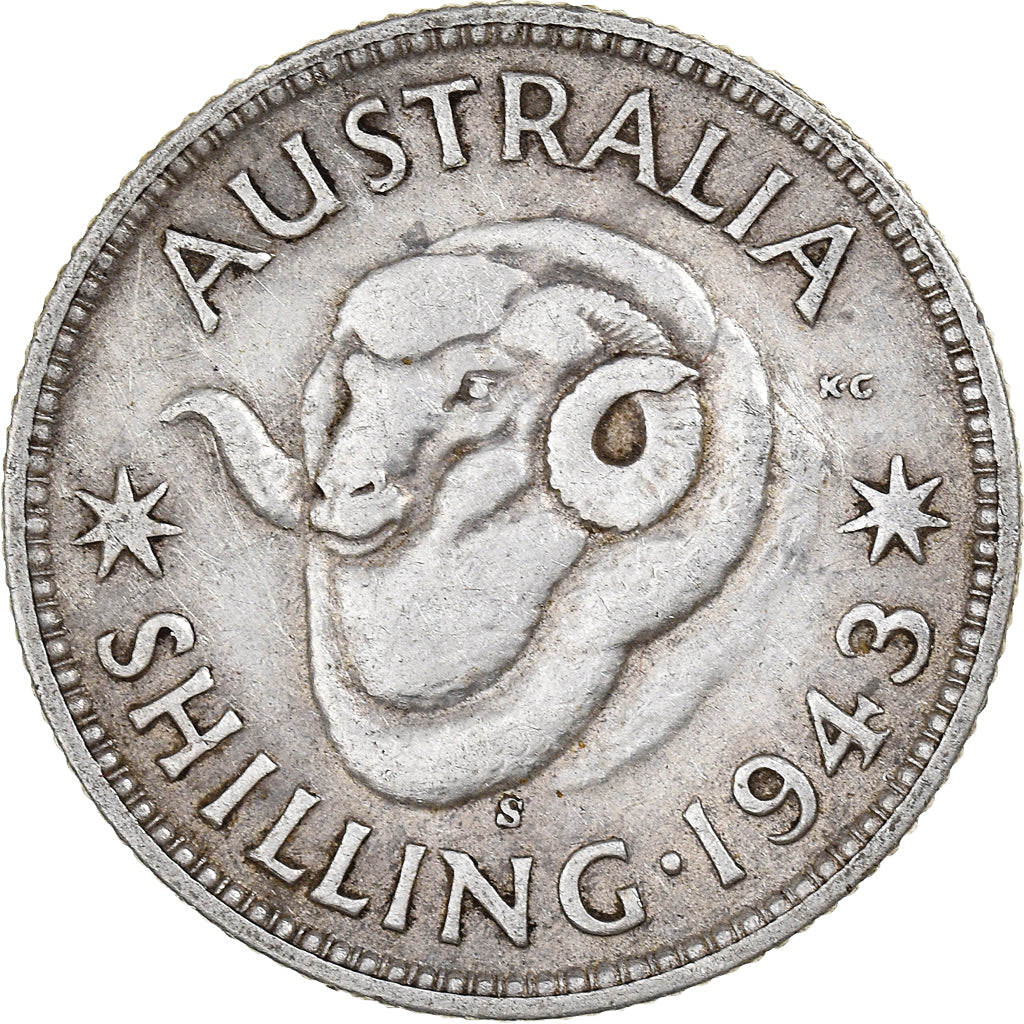 Coin, Australia, George VI, Shilling, 1943, San Francisco, EF(40-45), Silver