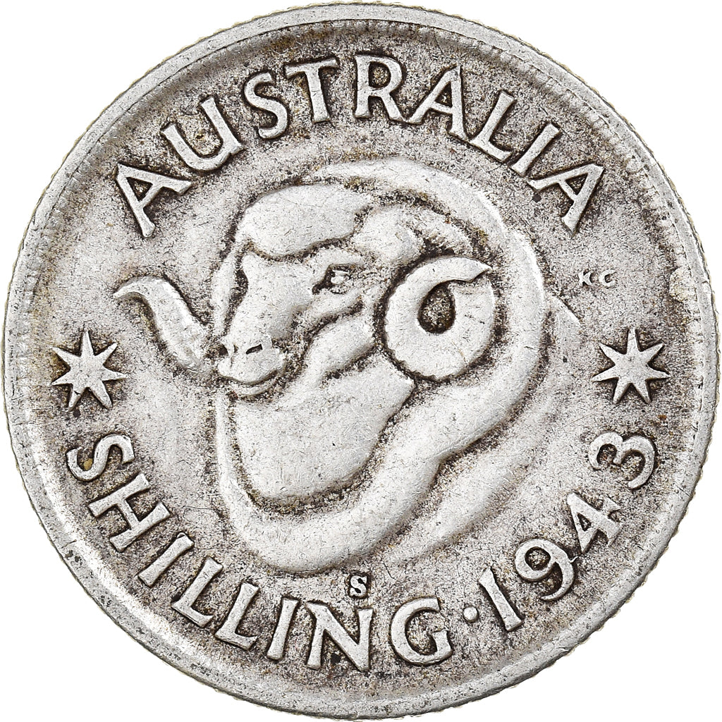 Moneta, Australia, George VI, Shilling, 1943, San Francisco, BB, Argento, KM:39