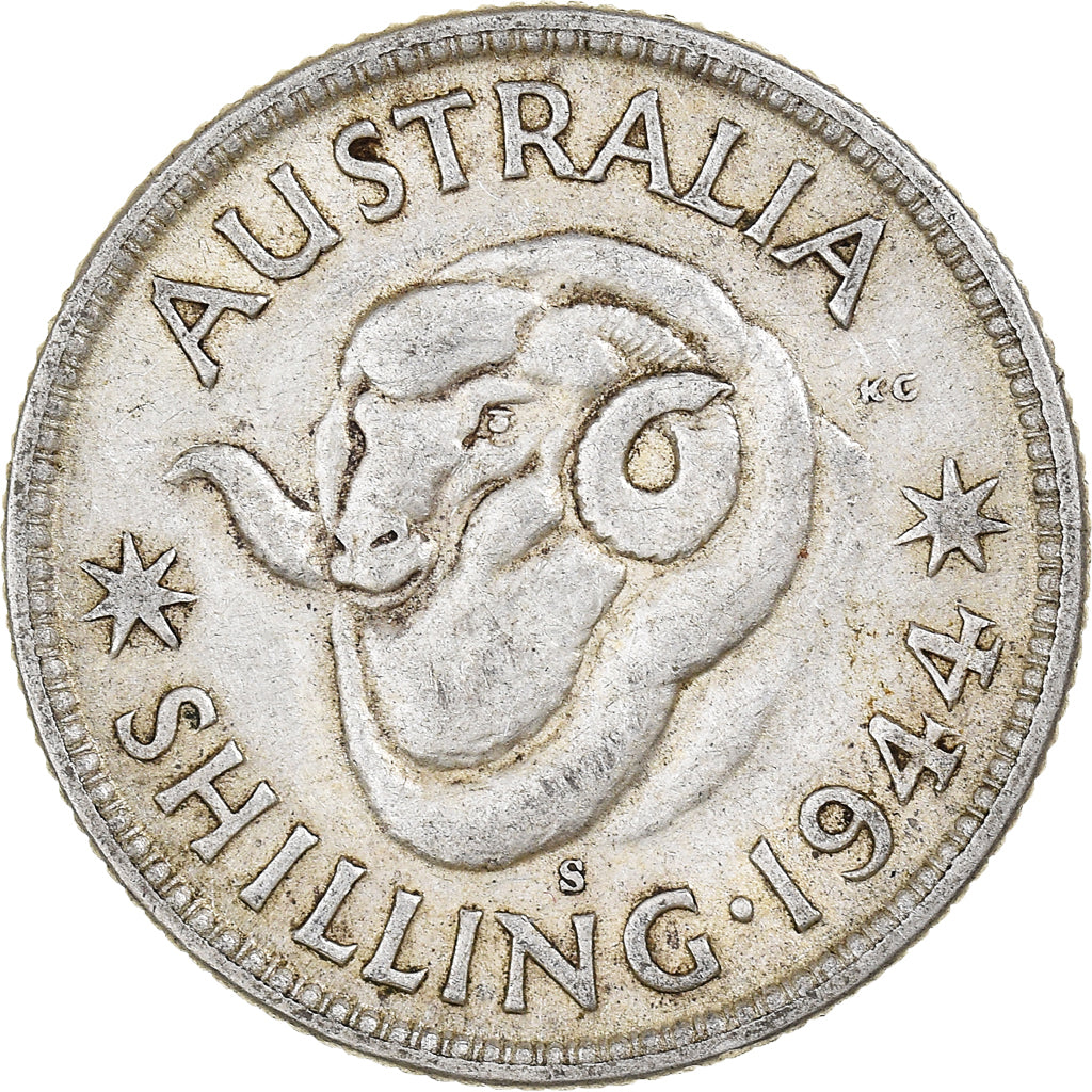 Moneta, Australia, George VI, Shilling, 1944, San Francisco, BB, Argento, KM:39