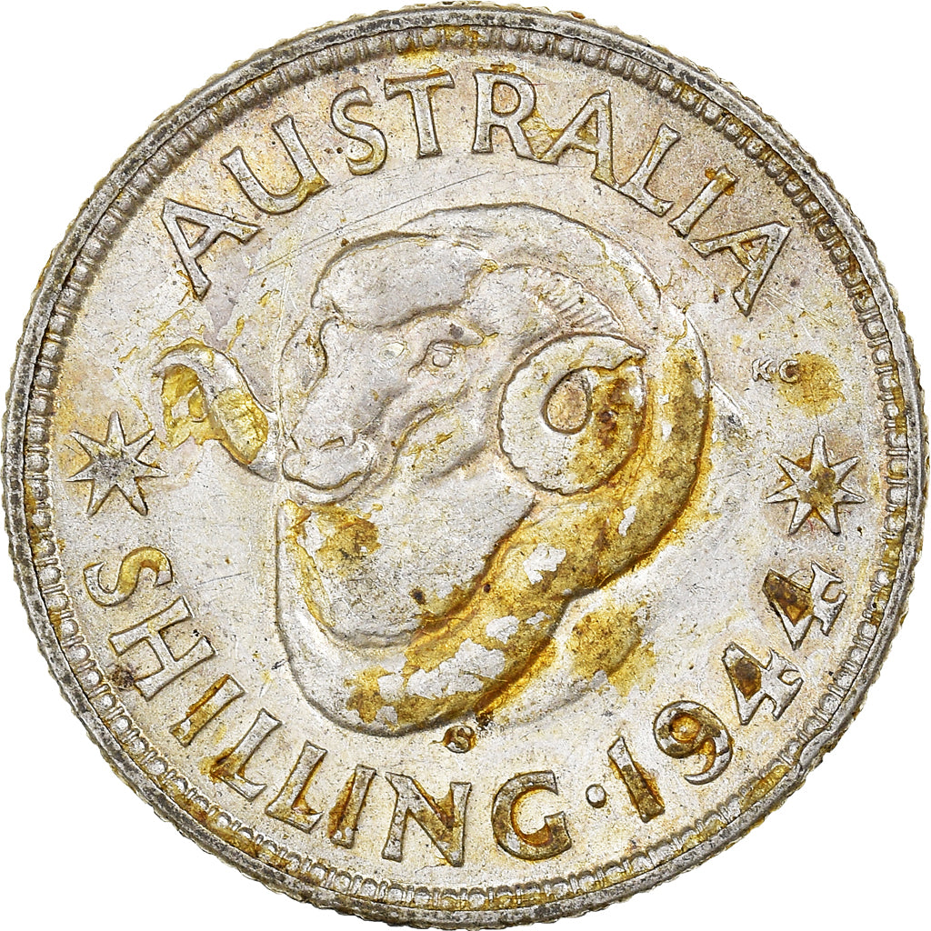 Coin, Australia, George VI, Shilling, 1944, San Francisco, AU(50-53), Silver