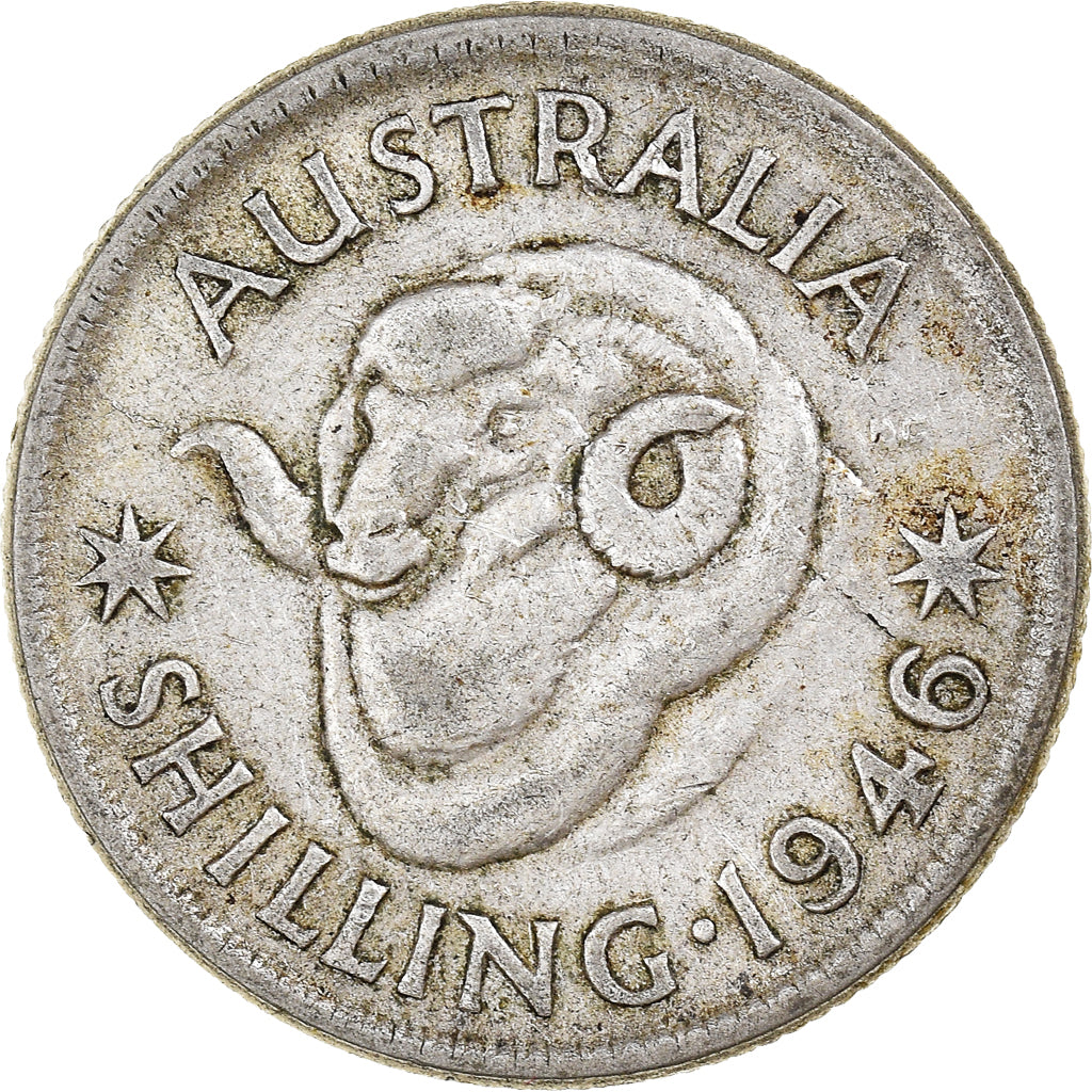 Münze, Australien, George VI, Shilling, 1946, Melbourne, S+, Silber, KM:39a