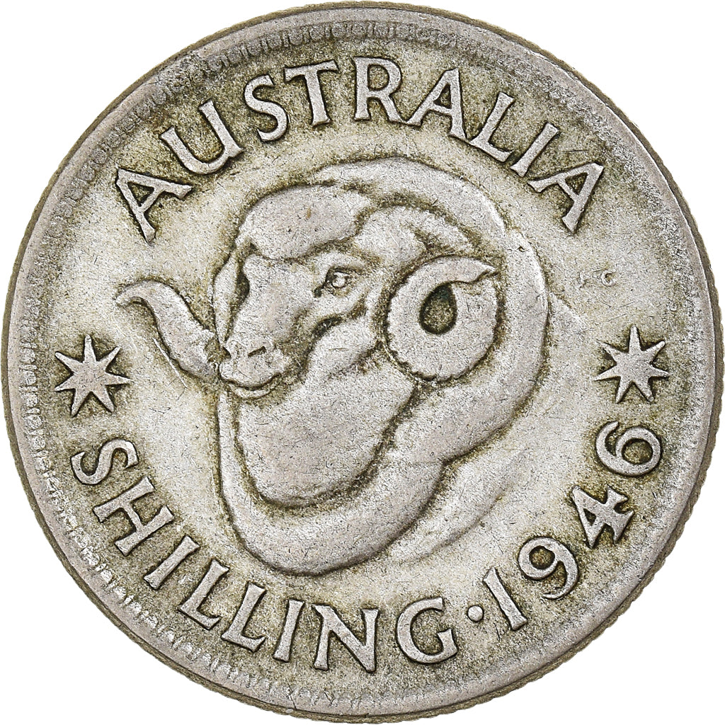 Münze, Australien, George VI, Shilling, 1946, Melbourne, S+, Silber, KM:39a