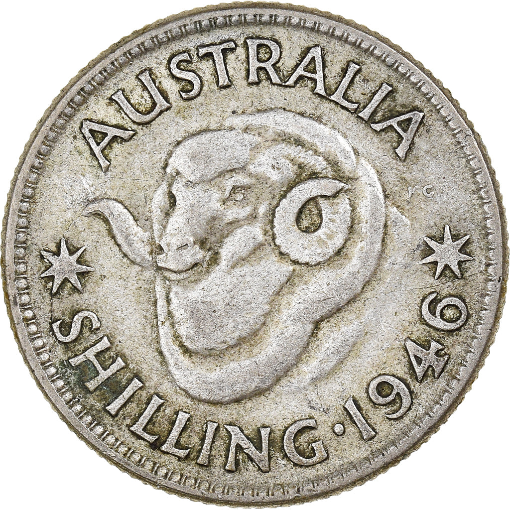 Münze, Australien, George VI, Shilling, 1946, Melbourne, SS, Silber, KM:39a