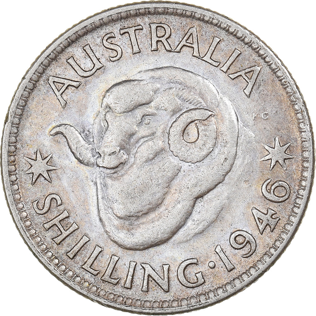 Coin, Australia, George VI, Shilling, 1946, Melbourne, EF(40-45), Silver, KM:39a
