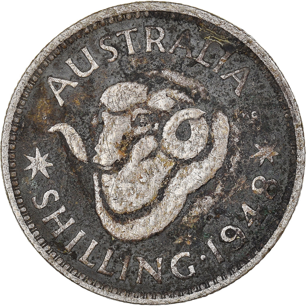 Coin, Australia, George VI, Shilling, 1948, Melbourne, VF(20-25), Silver, KM:39a