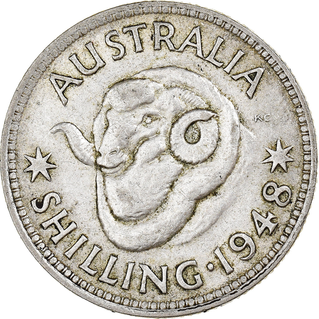 Coin, Australia, George VI, Shilling, 1948, Melbourne, AU(50-53), Silver, KM:39a