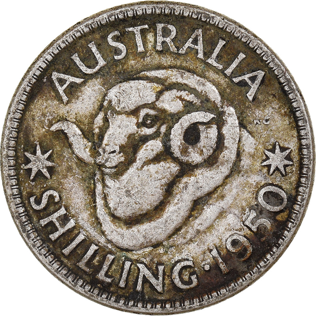 Coin, Australia, George VI, Shilling, 1950, Melbourne, VF(20-25), Silver, KM:46