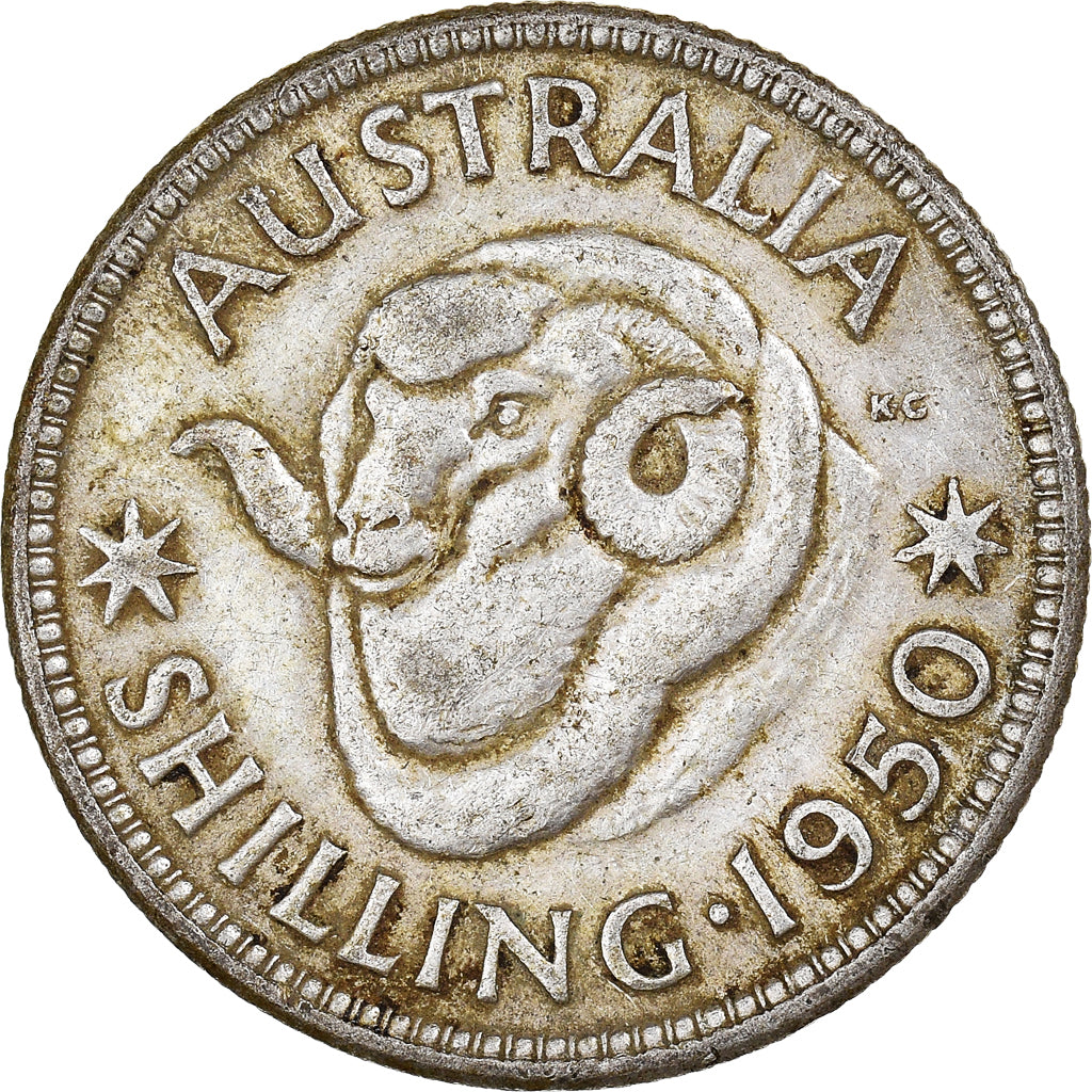 Coin, Australia, George VI, Shilling, 1950, Melbourne, VF(30-35), Silver, KM:46