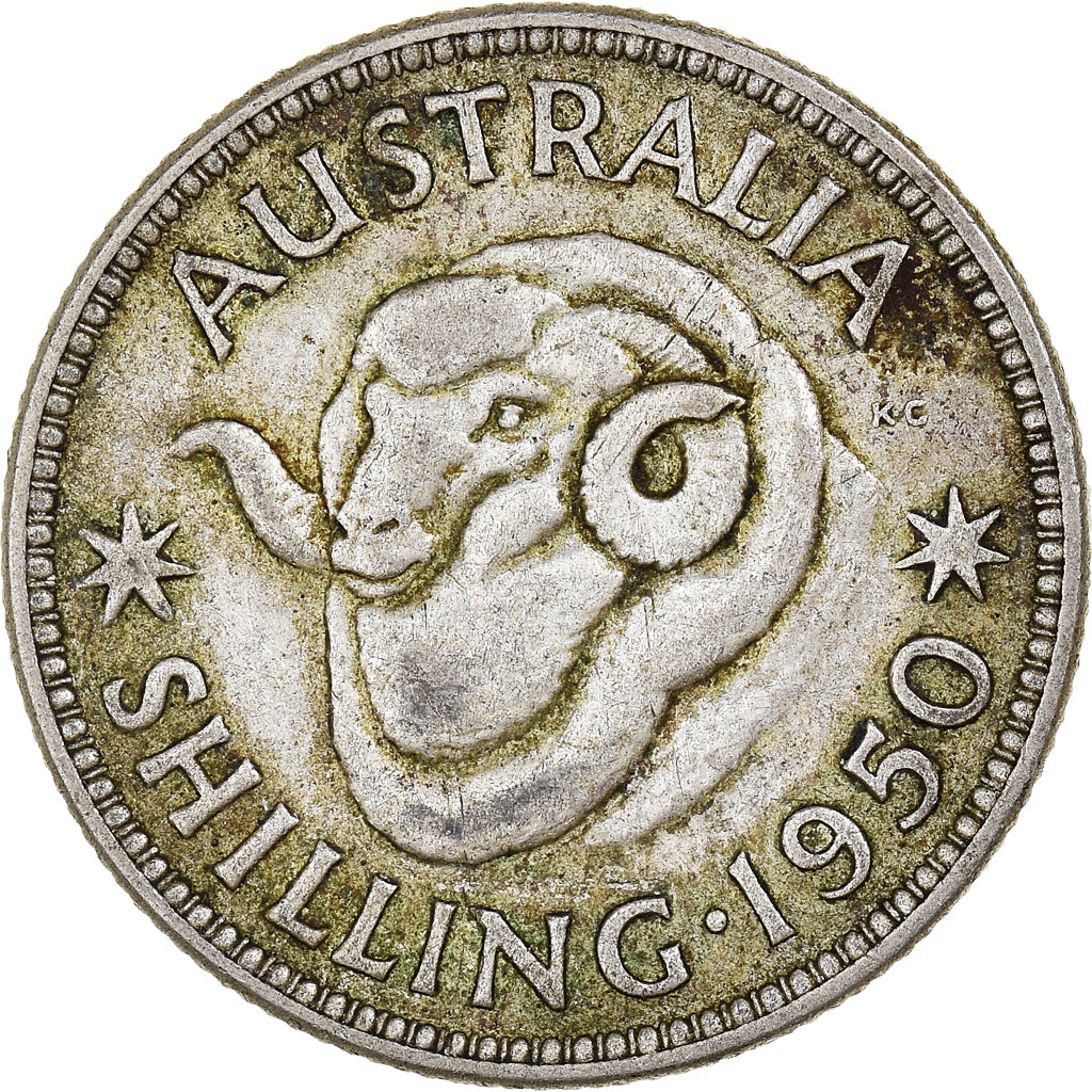 Moneta, Australia, George VI, Shilling, 1950, Melbourne, MB+, Argento, KM:46