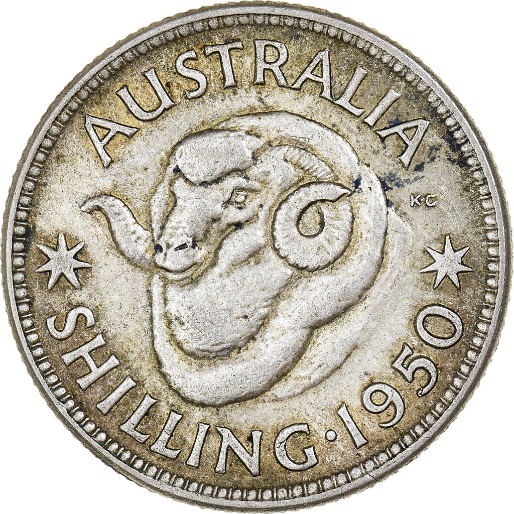 Coin, Australia, George VI, Shilling, 1950, Melbourne, EF(40-45), Silver, KM:46