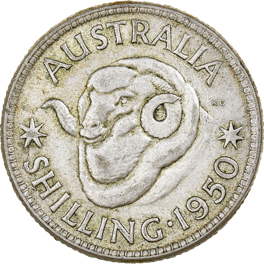Coin, Australia, George VI, Shilling, 1950, Melbourne, EF(40-45), Silver, KM:46