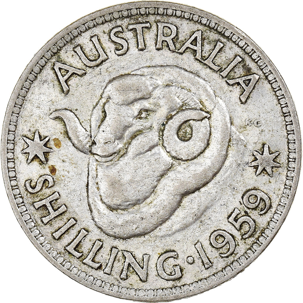 Münze, Australien, Elizabeth II, Shilling, 1959, Melbourne, SS, Silber, KM:59