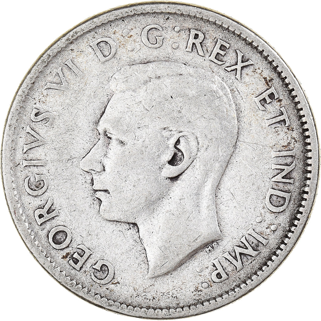 Coin, Canada, George VI, 25 Cents, 1945, Royal Canadian Mint, Ottawa, VF(20-25)
