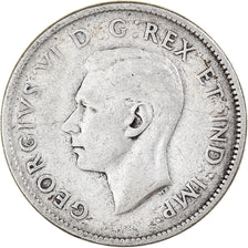 Coin, Canada, George VI, 25 Cents, 1945, Royal Canadian Mint, Ottawa, VF(20-25)