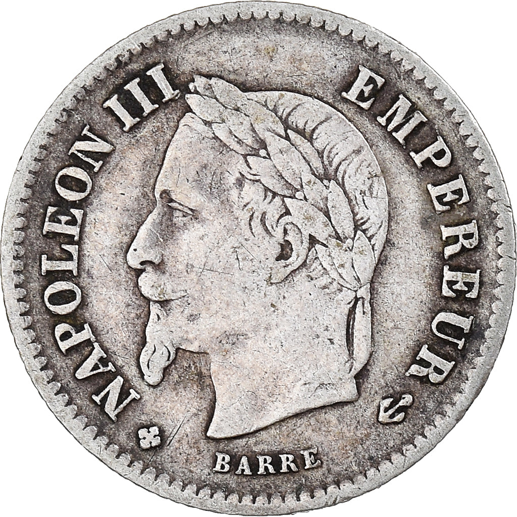 Coin, France, Napoleon III, 20 Centimes, 1867, Strasbourg, EF(40-45), Silver