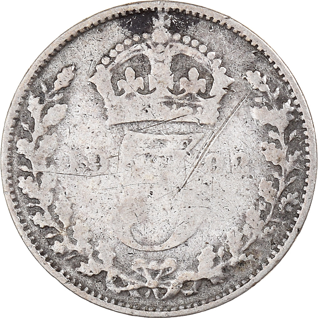 Coin, Great Britain, Edward VII, 3 Pence, 1902, F(12-15), Silver, KM:797.1