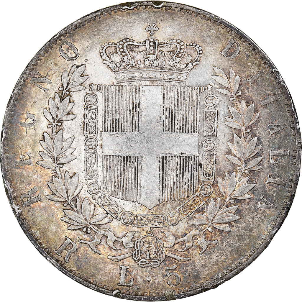 Coin, Italy, Vittorio Emanuele II, 5 Lire, 1878, Rome, AU(50-53), Silver, KM:8.4