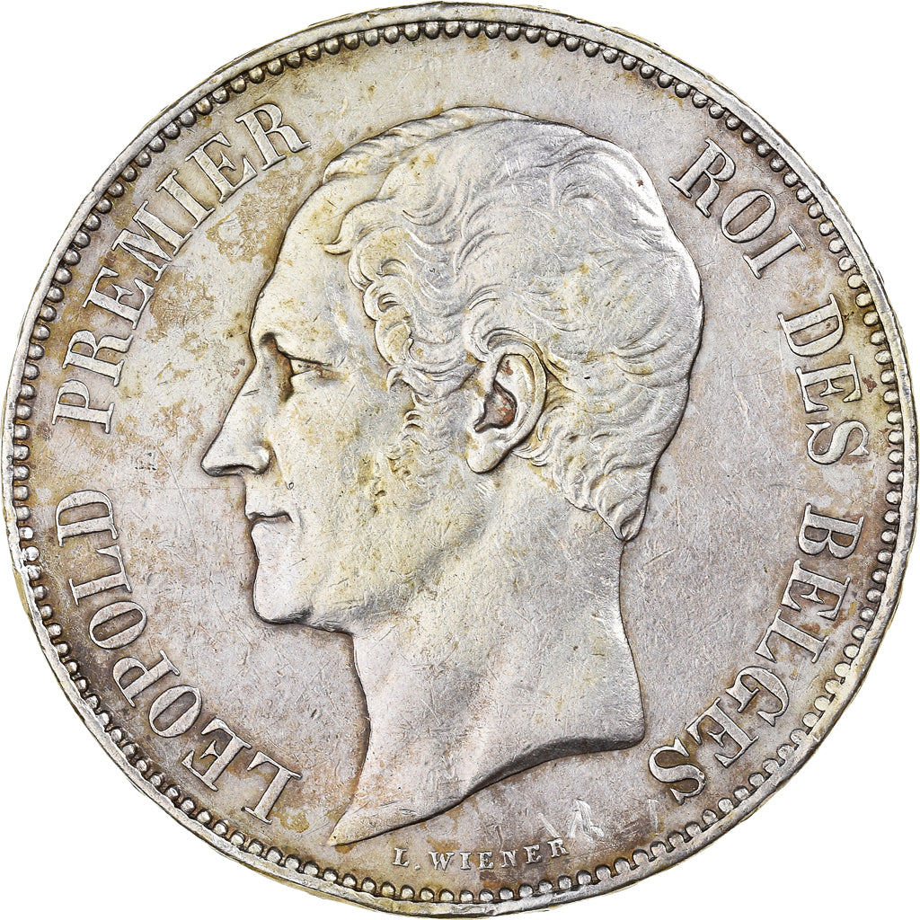 Coin, Belgium, Leopold I, 5 Francs, 5 Frank, 1853, AU(50-53), Silver, KM:17