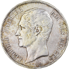 Moeda, Bélgica, Leopold I, 5 Francs, 5 Frank, 1853, AU(50-53), Prata, KM:17