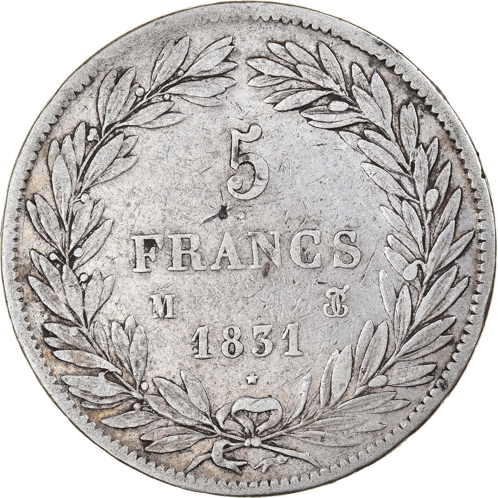 Munten, Frankrijk, Louis-Philippe, 5 Francs, 1831, Toulouse, FR, Zilver
