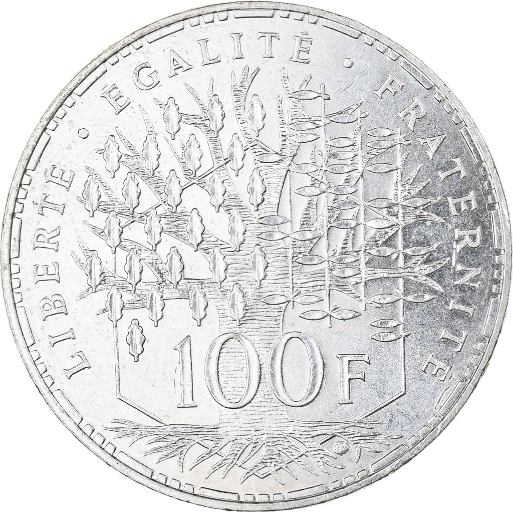 Coin, France, Panthéon, 100 Francs, 1987, Paris, AU(55-58), Silver, KM:951.1