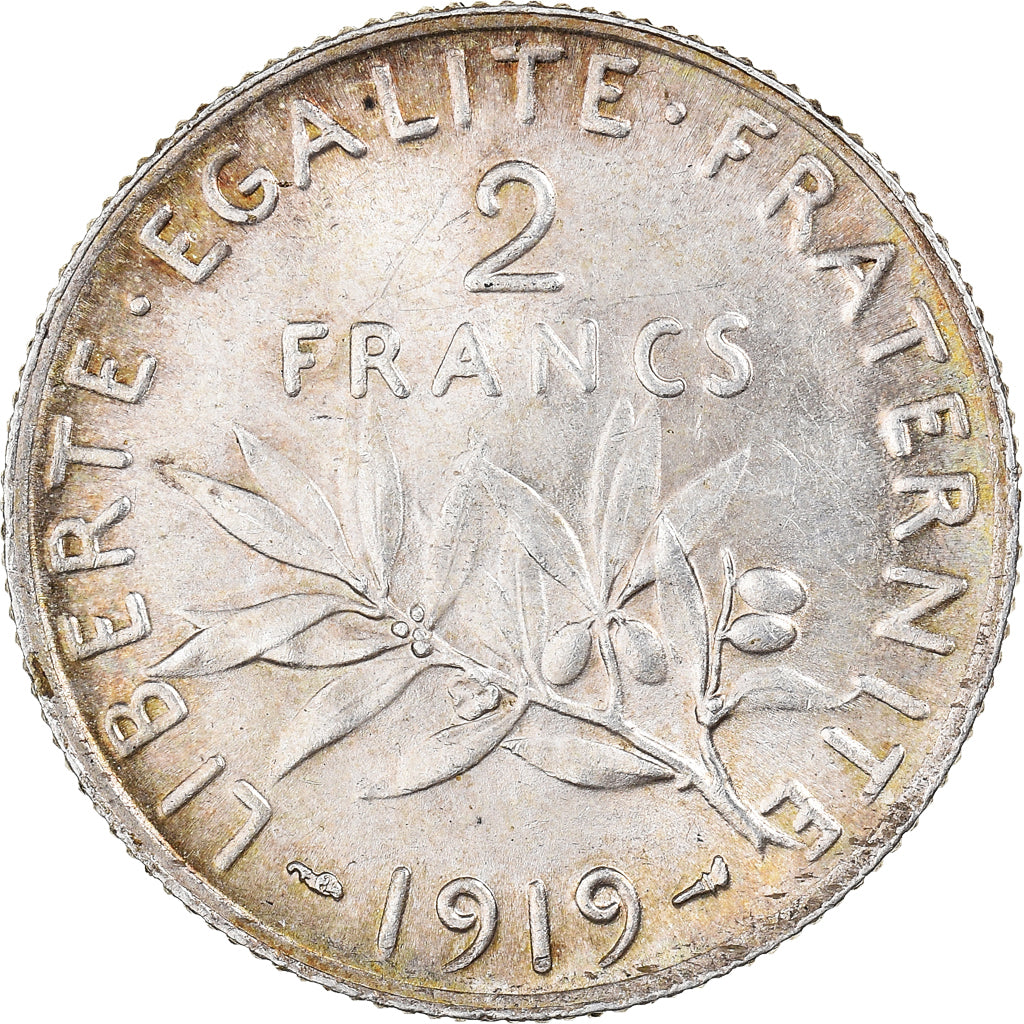Coin, France, Semeuse, 2 Francs, 1919, Paris, MS(63), Silver, KM:845.1