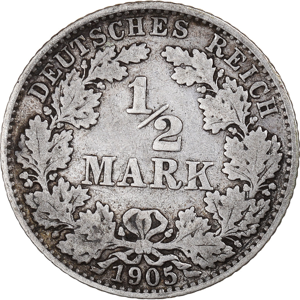 Coin, German States, 1/2 Mark, 1905, Muldenhütten, VF(20-25), Silver, KM:17
