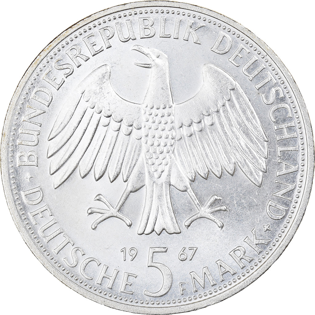 Coin, GERMANY - FEDERAL REPUBLIC, 5 Mark, 1967, Stuttgart, Germany, MS(60-62)