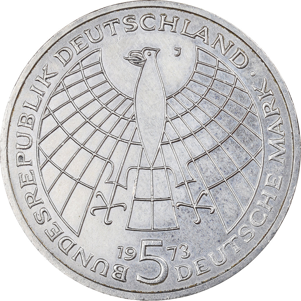 Moneta, GERMANIA - REPUBBLICA FEDERALE, 5 Mark, 1973, Hamburg, Germany, SPL-