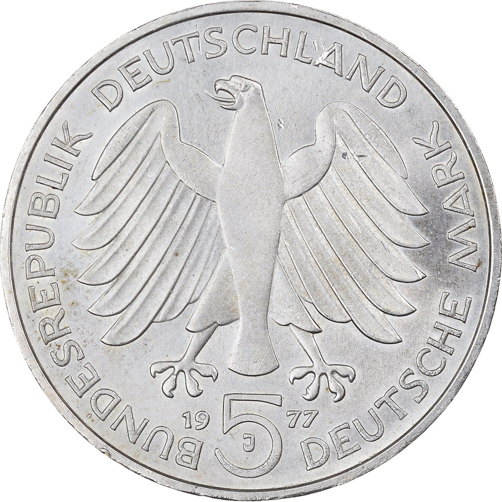 Moneta, GERMANIA - REPUBBLICA FEDERALE, 5 Mark, 1977, Hamburg, Germany, SPL