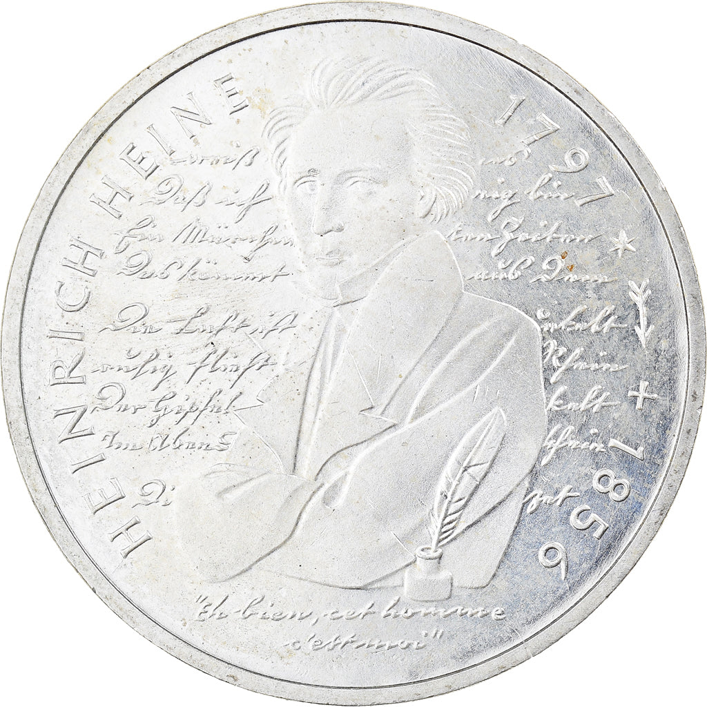 Coin, GERMANY - FEDERAL REPUBLIC, 10 Mark, 1997, Munich, MS(63), Silver, KM:190