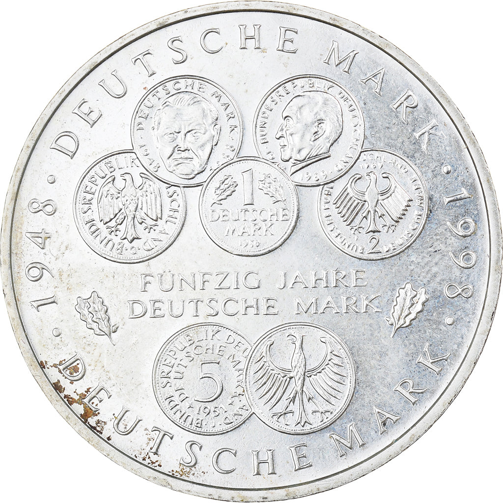 Coin, GERMANY - FEDERAL REPUBLIC, 10 Mark, 1998, Stuttgart, MS(63), Silver
