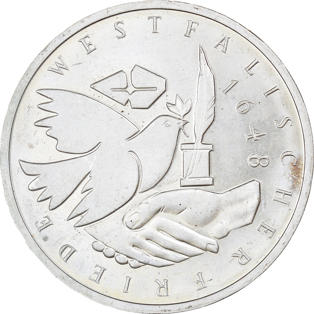 Coin, GERMANY - FEDERAL REPUBLIC, 10 Mark, 1998, Hambourg, MS(63), Silver