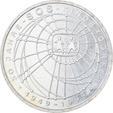 Moneta, GERMANIA - REPUBBLICA FEDERALE, 10 Mark, 1999, Hamburg, SPL, Argento