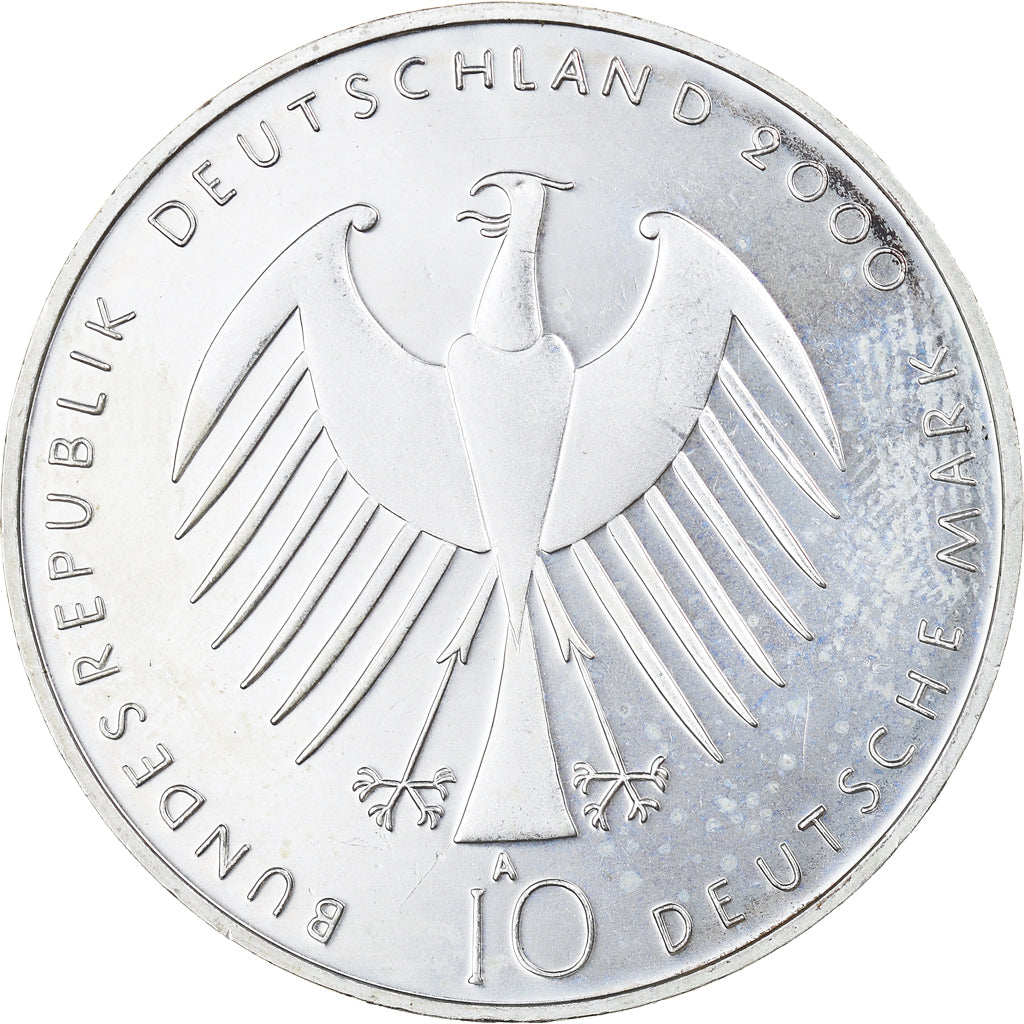 Coin, GERMANY - FEDERAL REPUBLIC, 10 Mark, 2000, Berlin, MS(63), Silver, KM:199