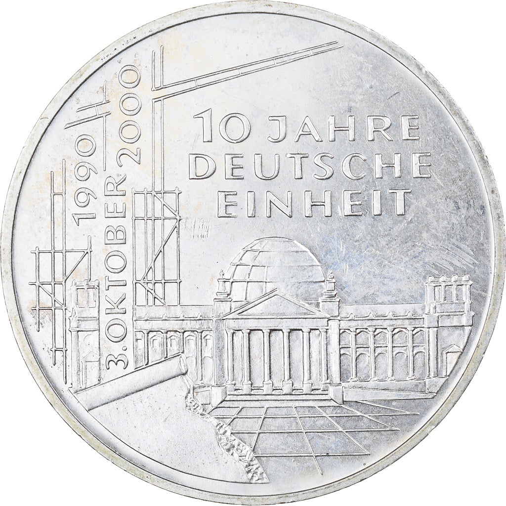 Coin, GERMANY - FEDERAL REPUBLIC, 10 Mark, 2000, Munich, MS(60-62), Silver