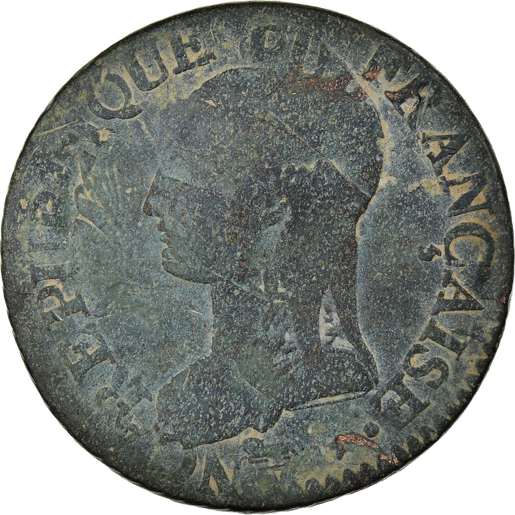 Coin, France, 5 Centimes, AN 5, Limoges, CNIQ refrappe du Décime, VF(20-25)